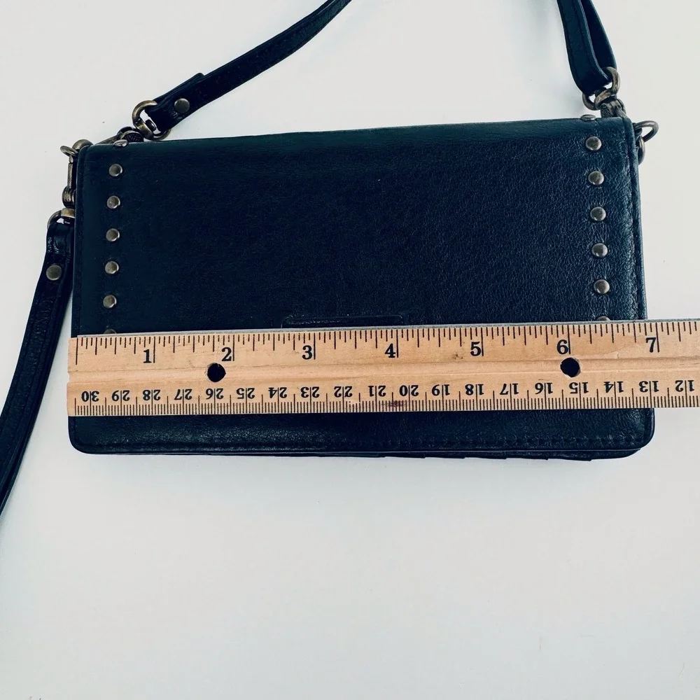 The Sak Leather‎ Crossbody Wallet Studded Phone Bag Wristlet Organizer